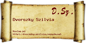 Dvorszky Szilvia névjegykártya